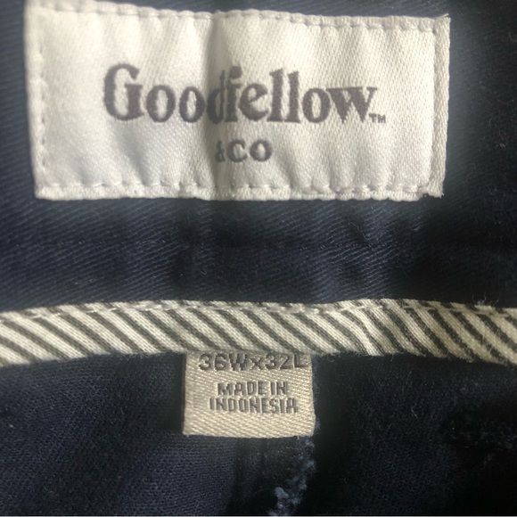 Men’s Goodfellow navy blue slim fit Hennepin chinos. Size 36Wx32L - Picture 3 of 5